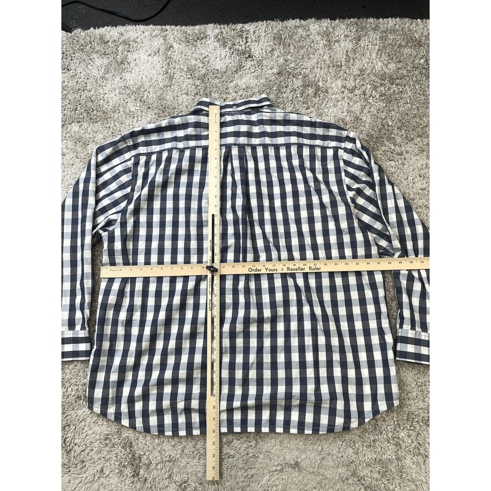Tommy Bahama Shirt Mens 2XB Big & Tall Blue White Gingham Check Button Down - Picture 10 of 11